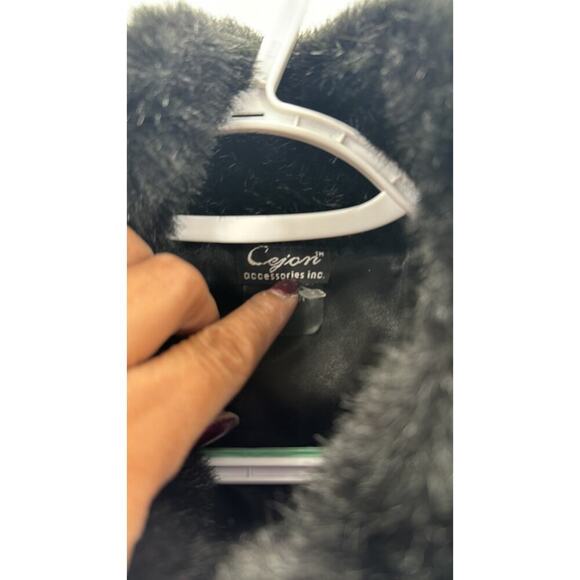 Cejon Accessories Inc. Black Faux Fur Vest Size L western cabin Colorado chic - Picture 5 of 8